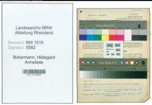 Entnazifizierung Hildegard Anneliese Bokermann , geb. 15.07.1915 (Schulhelferin)