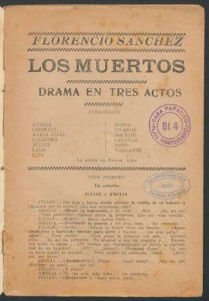 Los muertos : Drama en tres actos