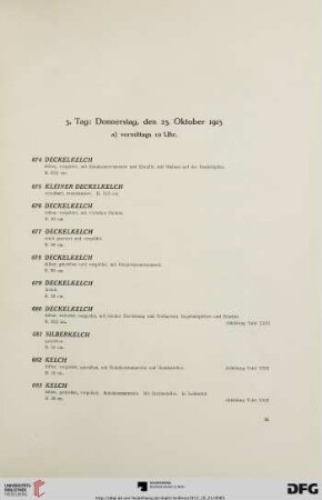 Donnerstag, vormittags 10 Uhr (Nr. 674-829)