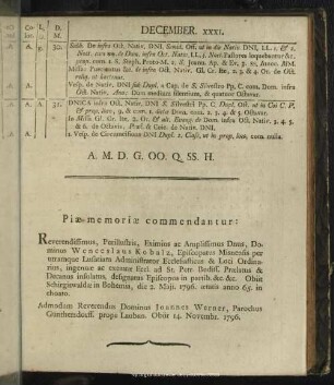 Piae memoriae commendatur