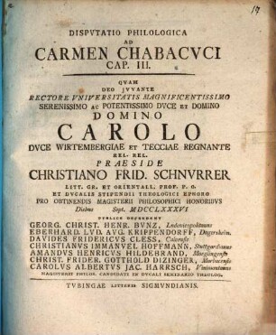 Disp. philol. ad carmen Chabacuci cap. III