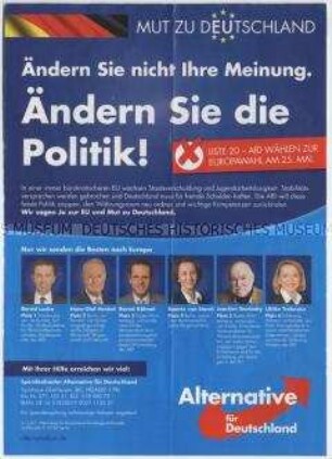 Wahlwerbung der Alternative für Deutschland (AfD) zur Europawahl am 25. Mai 2014
