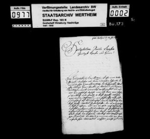 Deservitenforderungen des Komitialgesandten des Wetterauer, fränkischen und westfälischen Grafenkollegiums, Wilhelm Friedrich von Pistorius.