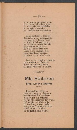 Mis editores : Sres. Longo y Argento