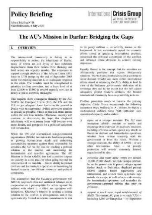 The AU's mission in Darfur : bridging the gaps