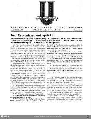 Der Zentralverband spricht