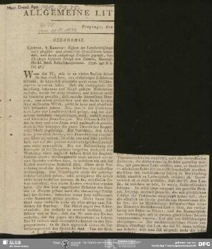 Allgemeine Literatur-Zeitung, Nr. 78, vom 10.03.1797 (unvollständig), Jena