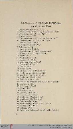 Gemälde in Öl und Tempera (Nr. 1-164)