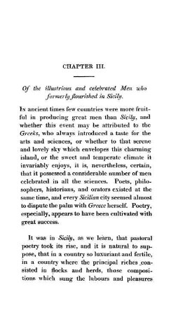 CHAP. III. - Of the illustrious and celebrated men who formerly flourished in Sicily