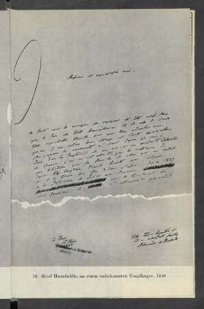 58. Brief Humboldts an einen unbekannten Empfänger, 1840