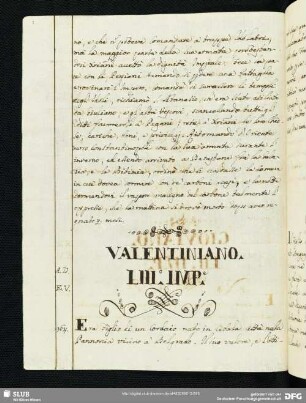 Valentiniano. LIII.o Imp.e