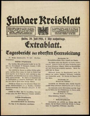 Ausgabe vom Freitag, den 28. Juli 1916.
