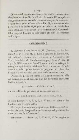 Correspondance.