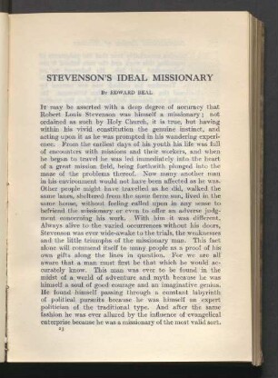 Stevenson's ideal missionary