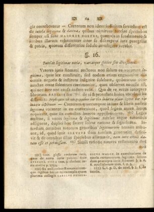 §. 16. Tutelae legitimae notio, variaeque species seu divisiones.