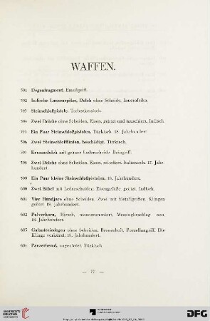 Waffen (Nr. 591 - 608)