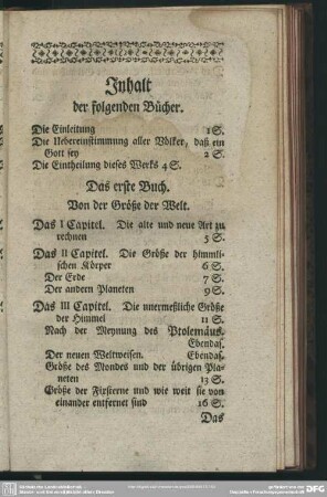 Inhalt der folgenden Bücher
