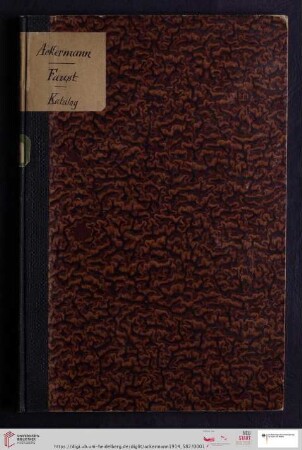 Nr. 582: Katalog / Theodor Ackermann Antiquariat: Faust und Faustverwandtes : Ahasver, Don Juan, Manfred, Marieken von Nymwegen, Merlin, Robert der Teufel, Theophilus, Twardowski, Virgilis ec.