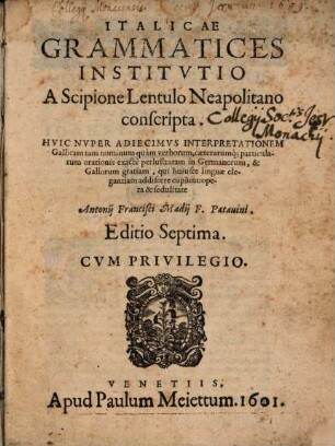 Italicae grammatices institutio