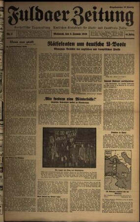 Ausgabe vom Mittwoch, den 04. Januar 1939.