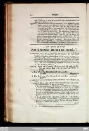 4. Der Pastor zu Berga, Herrn Cornelius Anthon Kolbenach.