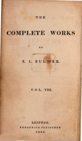 The complete works of E. L. Bulwer. 8, The last days of Pompeii