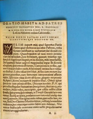 Oratio habita ad Patres concilii Tridentini