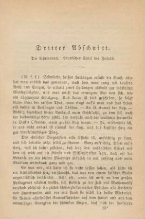 Dritter Abschnitt-. Die Lehrmonate. Launisches Spiel des Zufalls