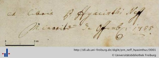 [Provenienz]: Neff, Hyacinthus