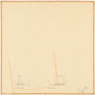 New Central National Bank of Iraq, Bagdad: Elevation Rashid Street, Elevation Road Way, 1:1000, (siehe Inv.nr. 39331)