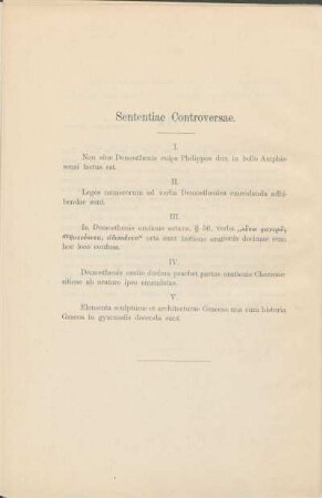 Sententiae Controversae.
