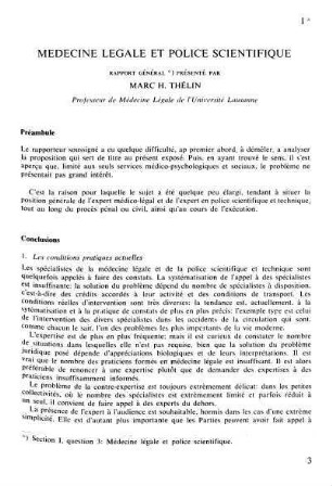 3-37a, Médecine légale et police scientifique