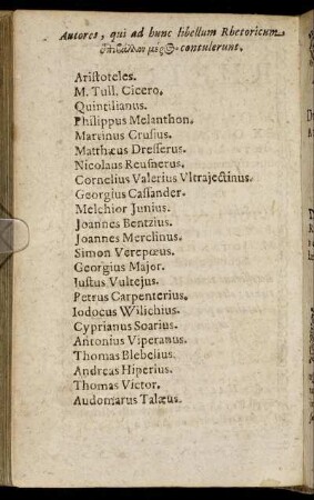 Auctores, qui ad hunc libellum Rhetoricum [...] contulerunt.