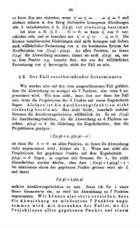 § 2. Der Fall verschwindender Determinante.