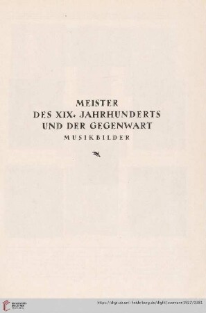 Meister des XIX. Jahrhunderts und der Gegenwart. Musikbilder