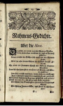 Nahmens-Gedichte.