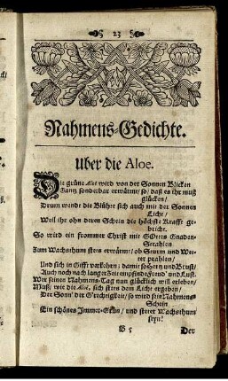 Nahmens-Gedichte.