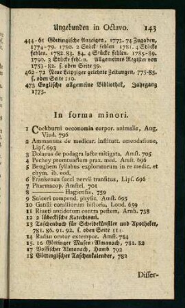 143, In forma minori