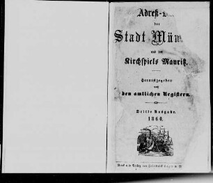 Adressbuch Stadt Münster 1860