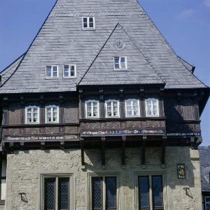 Goslar. Bäckergildehaus. Giebelseite, Obergeschoß