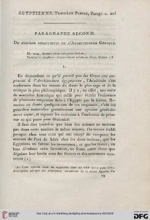 Paragraphe second: Du systeme constitutif de l'Architecture de Grecque