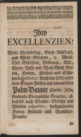 Ihro Excellenzien!