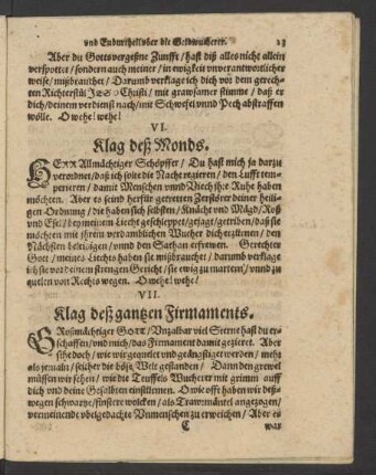 VII. Klag deß gantzen Firmaments.