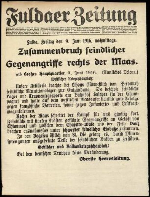 Ausgabe vom Freitag, den 09. Juni 1916.