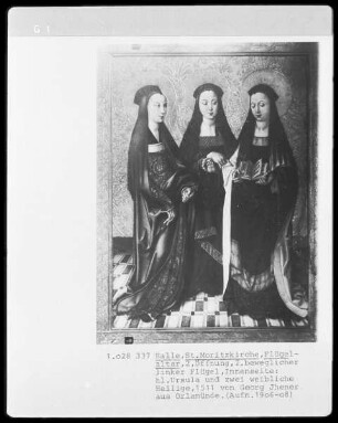 Die heilige Ursula und zwei weibliche Heilige