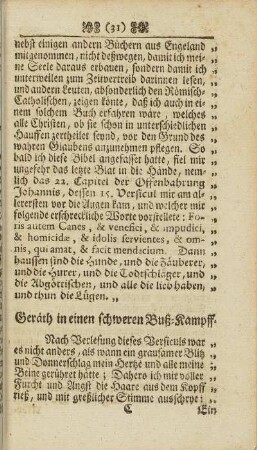 Geräth in einen schweren Buß-Kampff