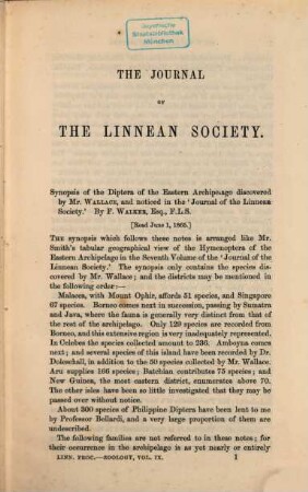 The journal of the Linnean Society of London. Zoology. 9. 1868