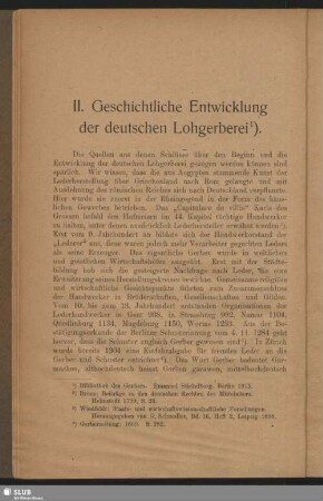 II. Geschichtliche Entwicklung der deutschen Lohgerberei