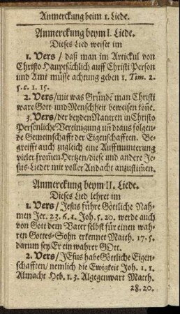 Anmerckung beym I. Liede [-] Anmerckung beym X. Liede