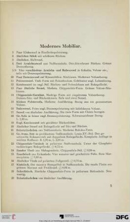 Modernes Mobiliar (Nr. 1-101)